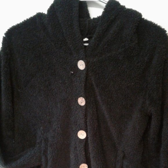 Black cat ear hooded fuzzy jacket - Picture 3 of 4
